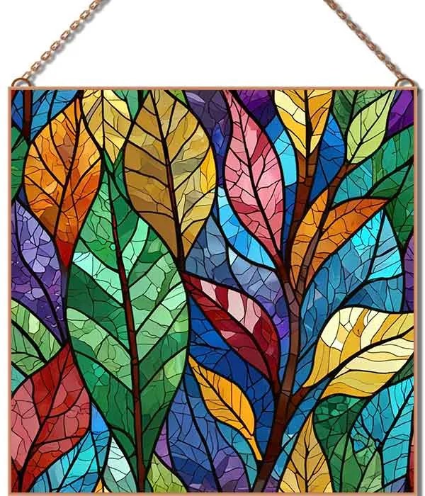 Levelek 61 üvegkép, falikép