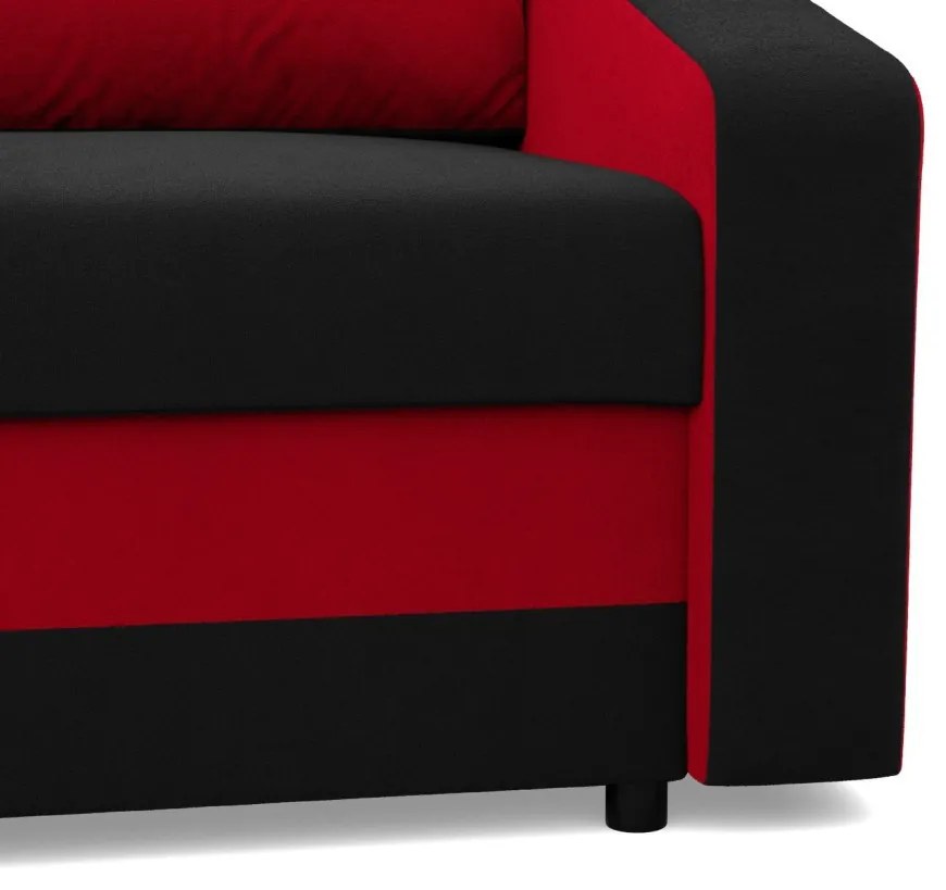 Hewlet fotel, szövet anyag, bonell töltet, fekete - piros