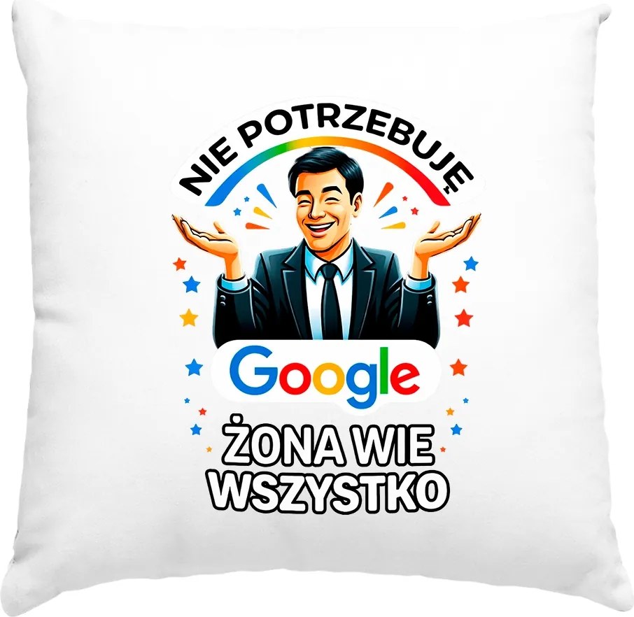 Párna Ajándék Férjnek Feleség Mindent Tud Fehér