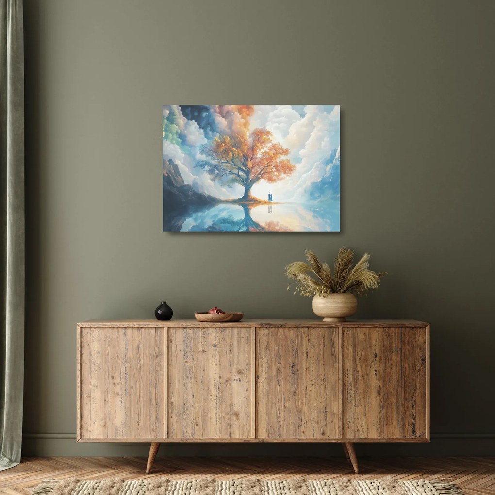 Üveg kép – Az élet és szerelem fája (70x50 cm)