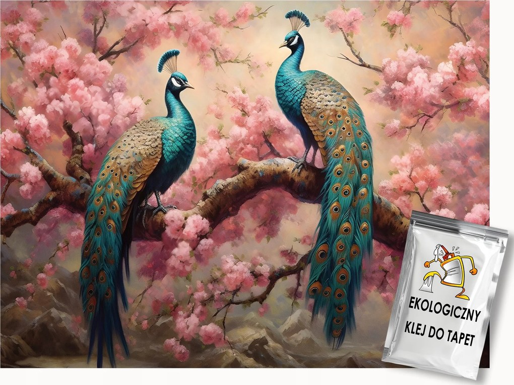 Fotótapéta Flizelina Elegancia Glamour Természet Virágok Madár Páva 150x105 ragasztó