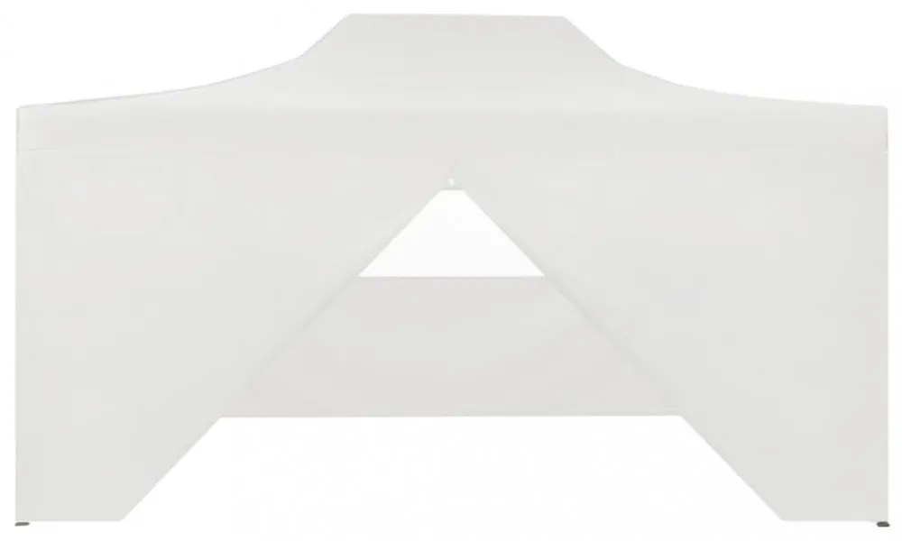 fehér acél összecsukható rendezvénysátor 4 oldalfallal 280x410x315 cm