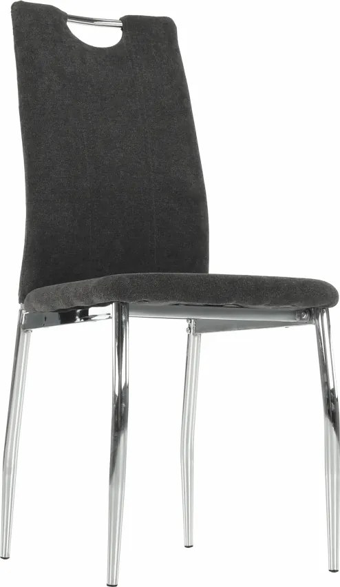 Étkezőszék, szürkésbarna szövet/króm, OLIVA NEW