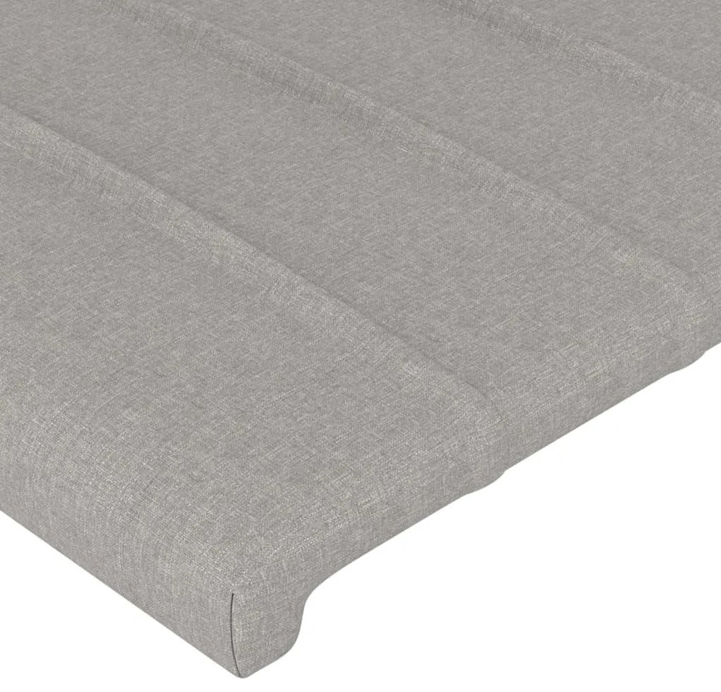világosszürke szövet LED-es fejtámla 183x16x118/128 cm