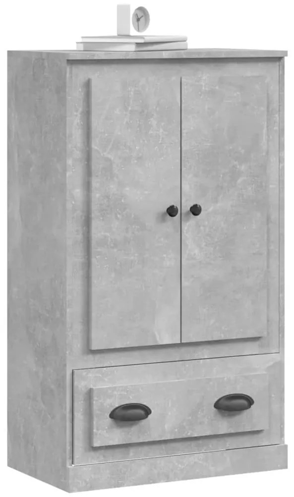betonszürke szerelt fa magasszekrény 60x35,5x103,5 cm