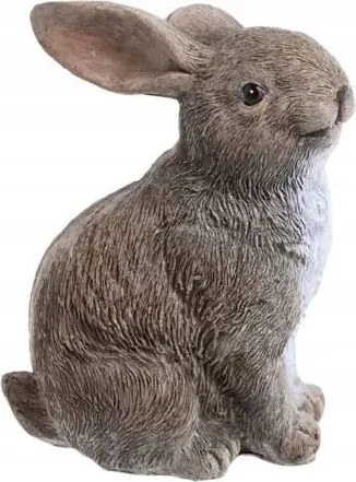 Ülő nyúl figura barna szálcsiszolt 10cm
