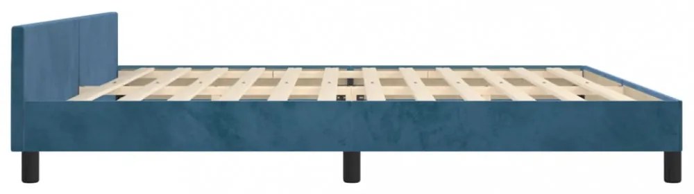 sötétkék bársony ágykeret matrac nélkül 200x200 cm