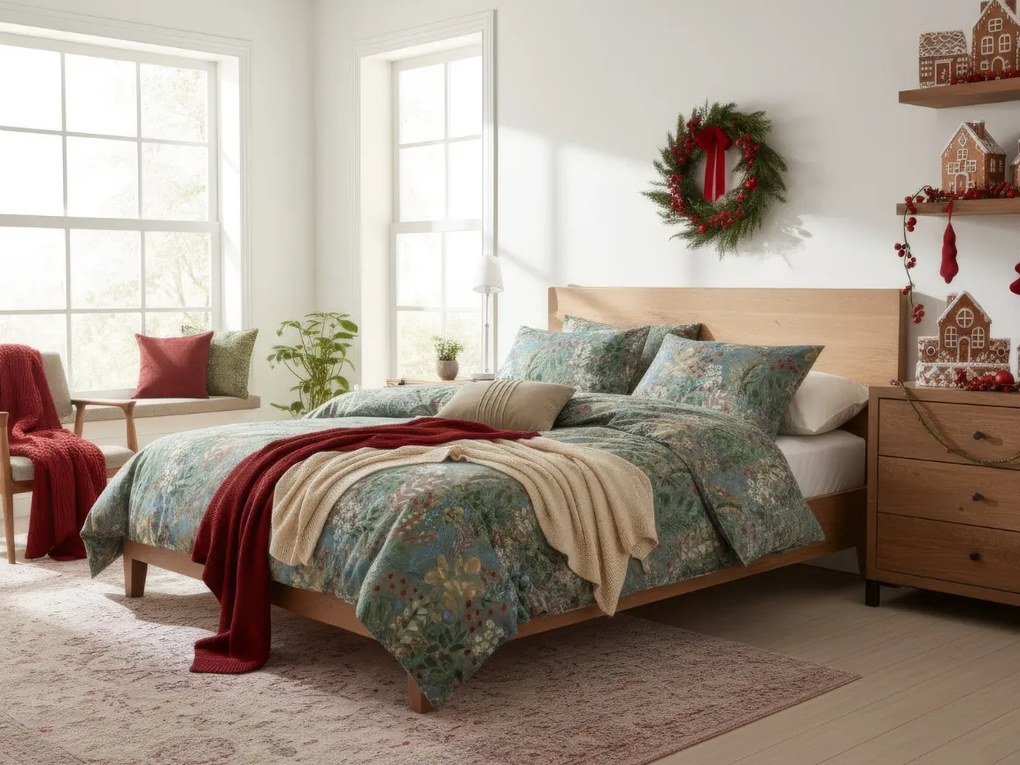 Renforcé pamut ágyneműhuzat LUNARIA zöld Ágyneműhuzat mérete: 70 x 90 cm | 140 x 200 cm