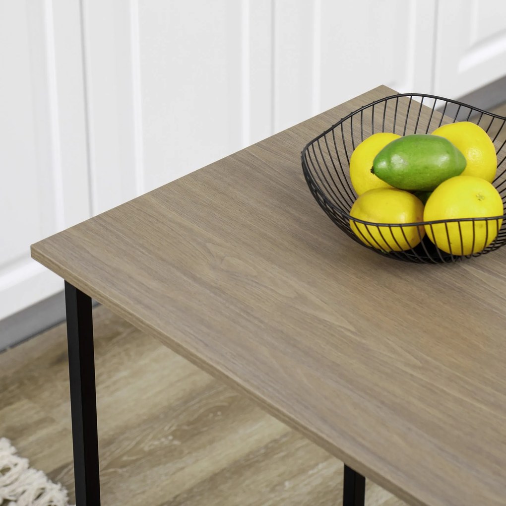 HOMCOM Bárasztal tárolóval – Bistroasztal, Középsziget, Összecsukható asztallap és 3 polc - 120 x 76 x 91.4 cm | Aosom