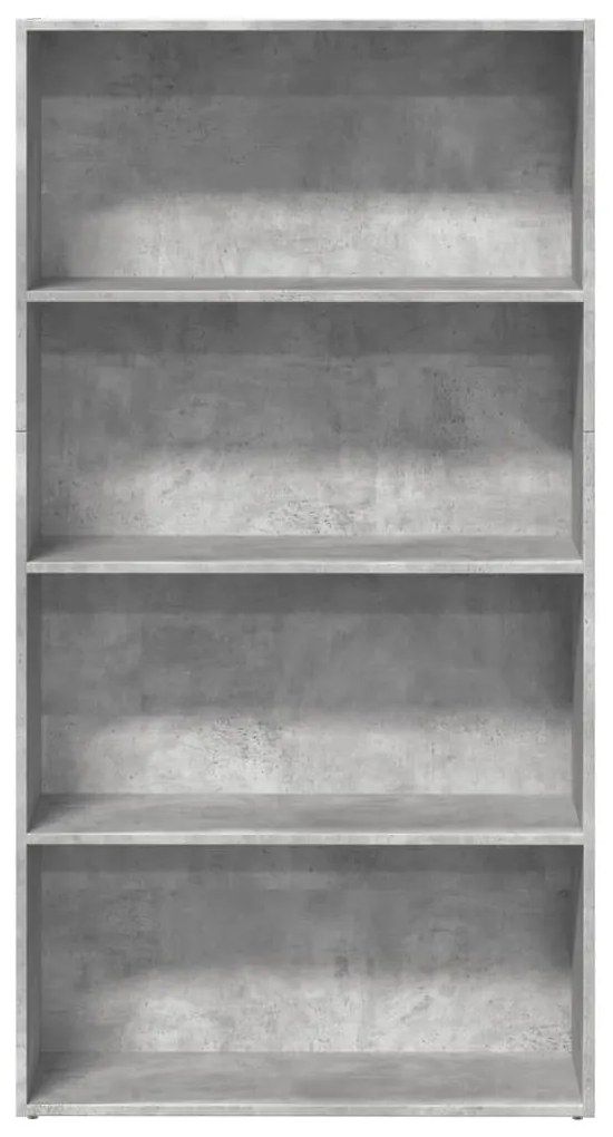 betonszürke szerelt fa könyvespolc 80 x 30 x 152 cm