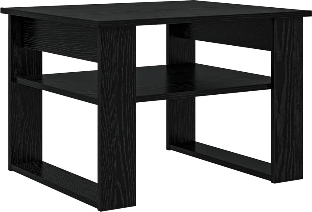 vidaXL Dohányzóasztal tárolóval Fekete tölgy 64 x 54 x 44 cm Faanyag