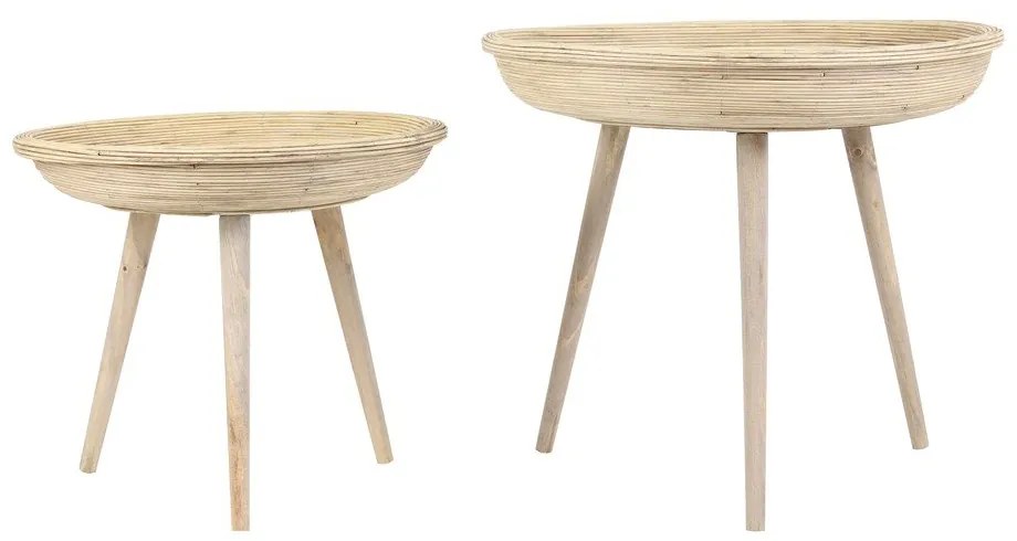 Rattan kerek tárolóasztal szett 2 db-os ø 56 cm Colon – Light &amp; Living
