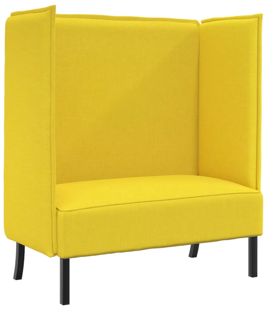 magas háttámlás kanapé világos sárga 109x56x121 cm szövet