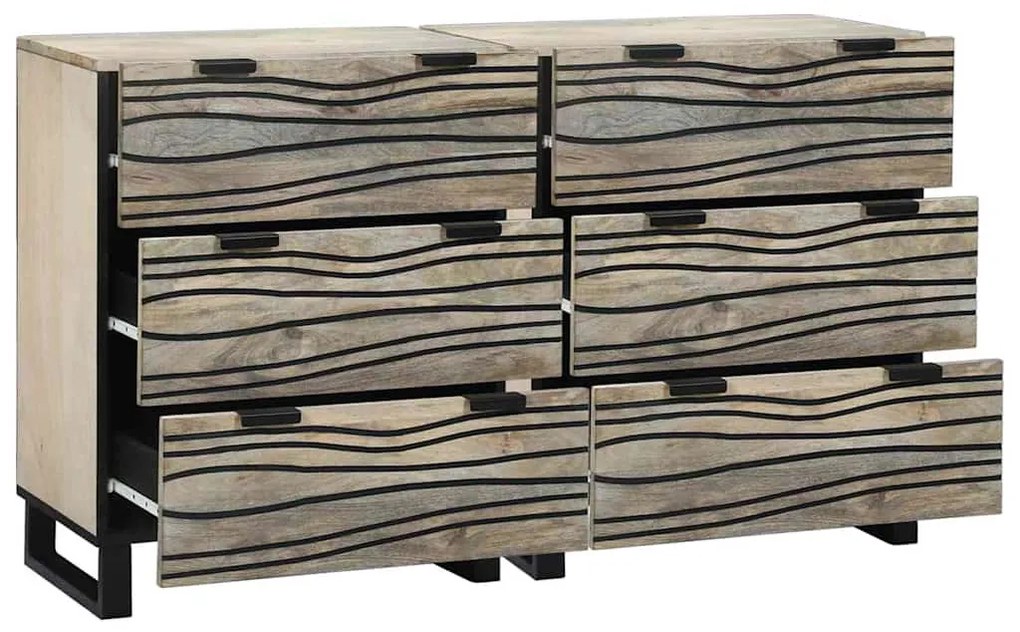 Oldalszekrények 2 pcs Fehér 60 x 33.5 x 75 cm tömör mangófa