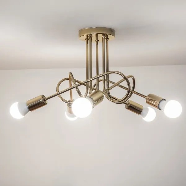 Felületre szerelhető csillár OXFORD 5xE27/15W/230V, arany