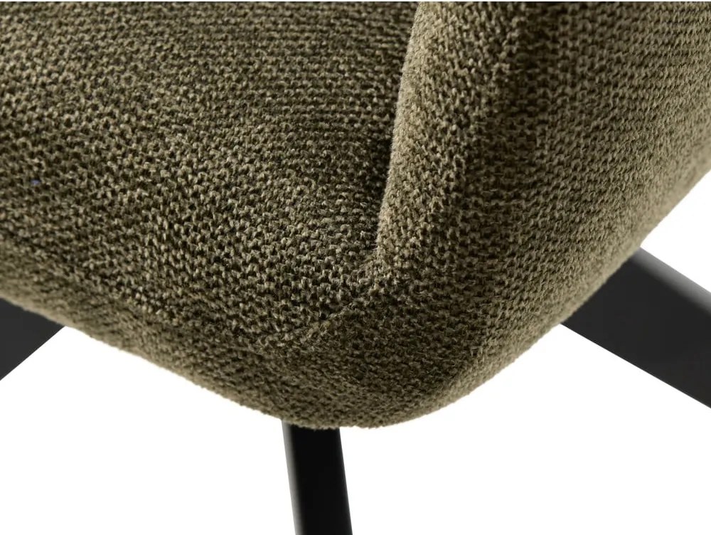 Zöld kárpitozott karfás étkezőfotel Roxana – Unique Furniture