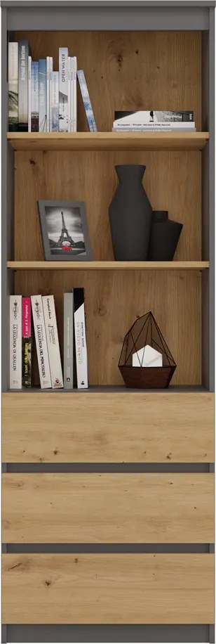 MIX RS-60 O polcos szekrény, antracit-tölgy