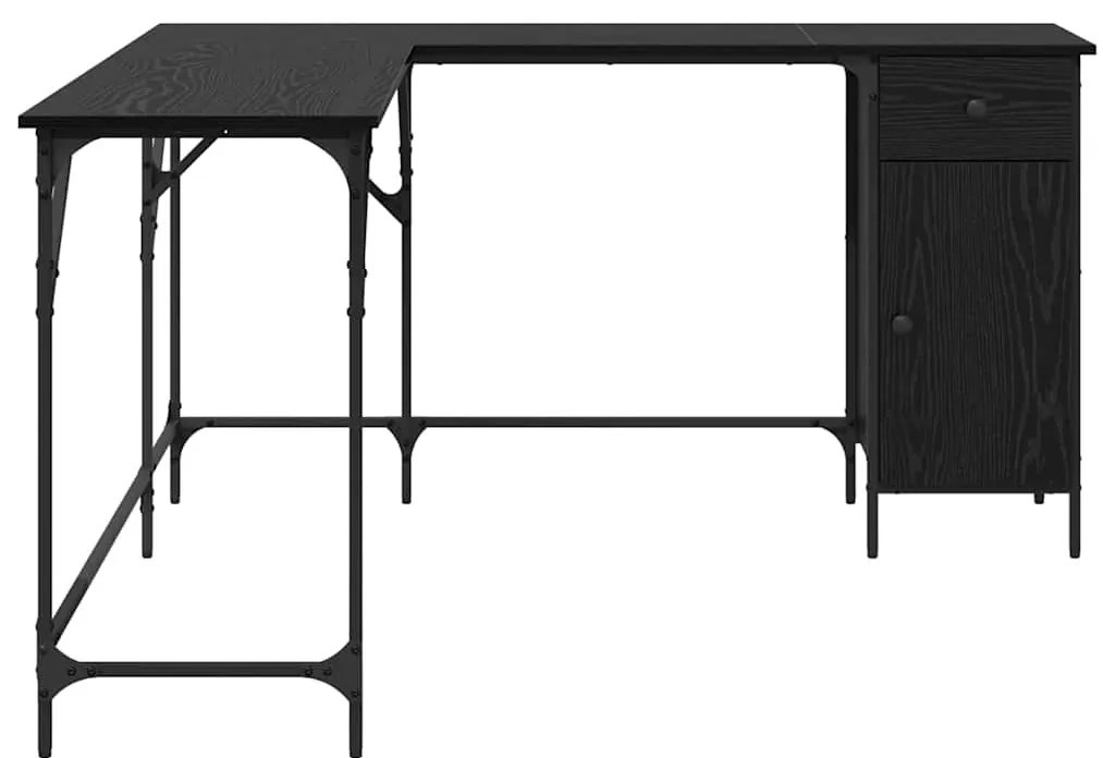 vidaXL Asztal Fekete tölgy 141 x 141 x 75 cm Faanyag