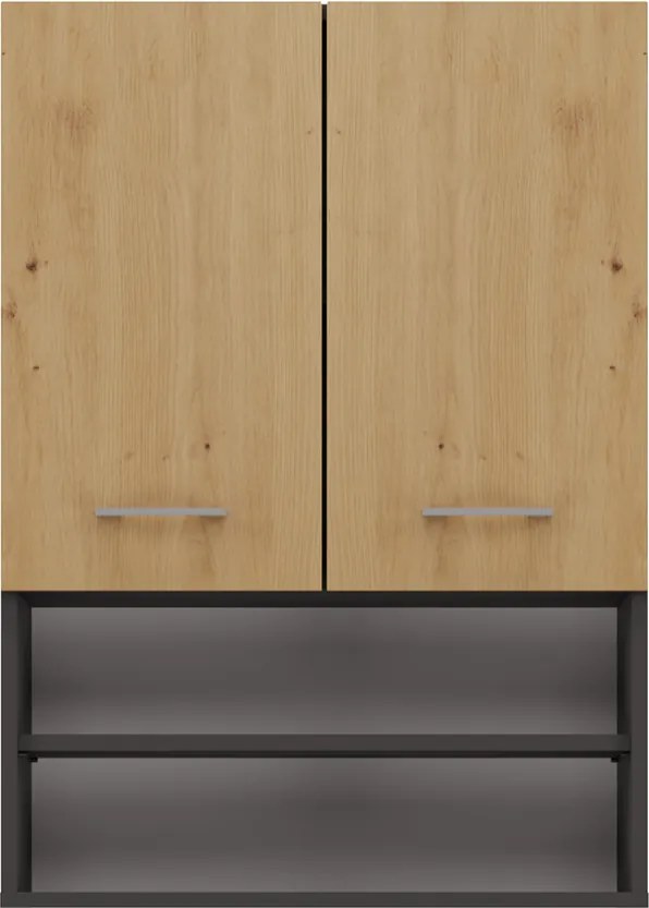 Pola mini DK felső fürdőszoba szekrény, antracit-tölgy