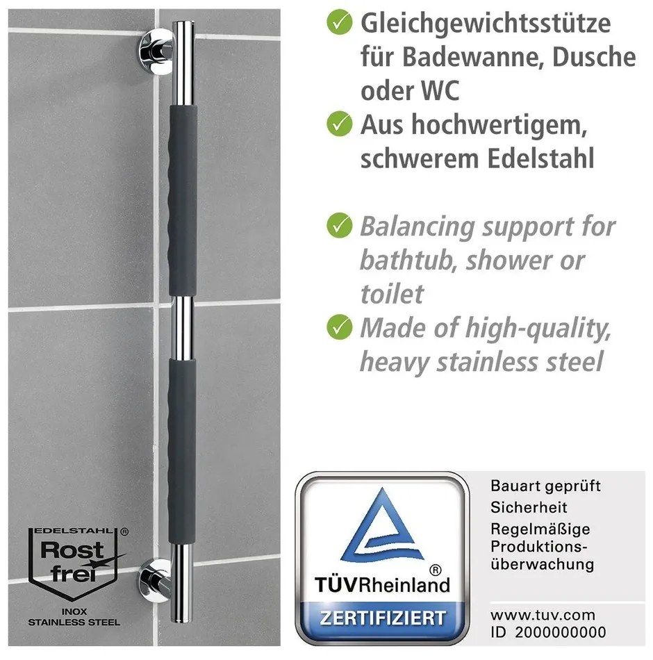 Fali rozsdamentes acél fürdőszobai kapaszkodó Secura – Wenko