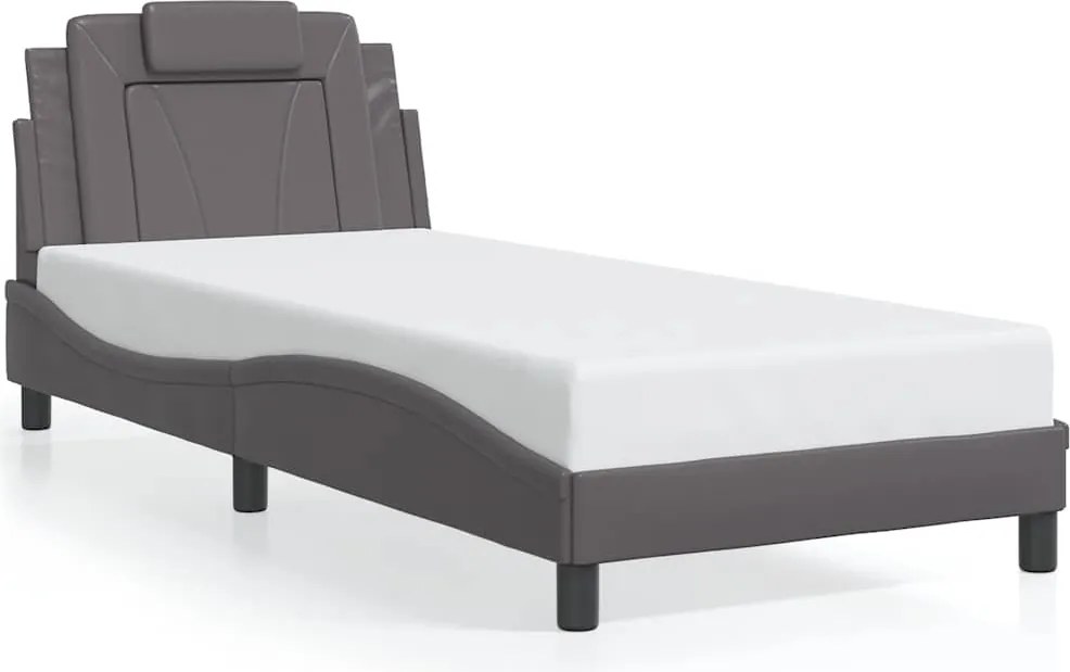 vidaXL szürke műbőr ágykeret Viana matrac nélkül 80 x 200 cm