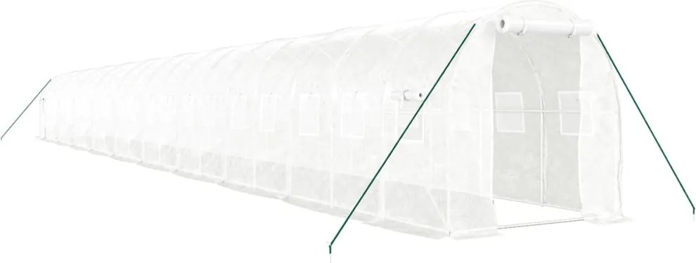 vidaXL fehér acélvázas melegház 40 m² 20x2x2 m