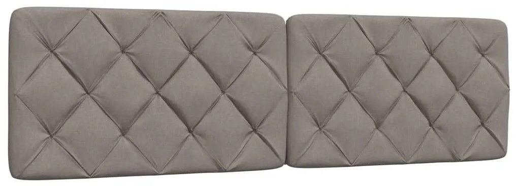 tópszínű szövet ágykeret LED-ekkel matrac nélkül 180 x 200 cm