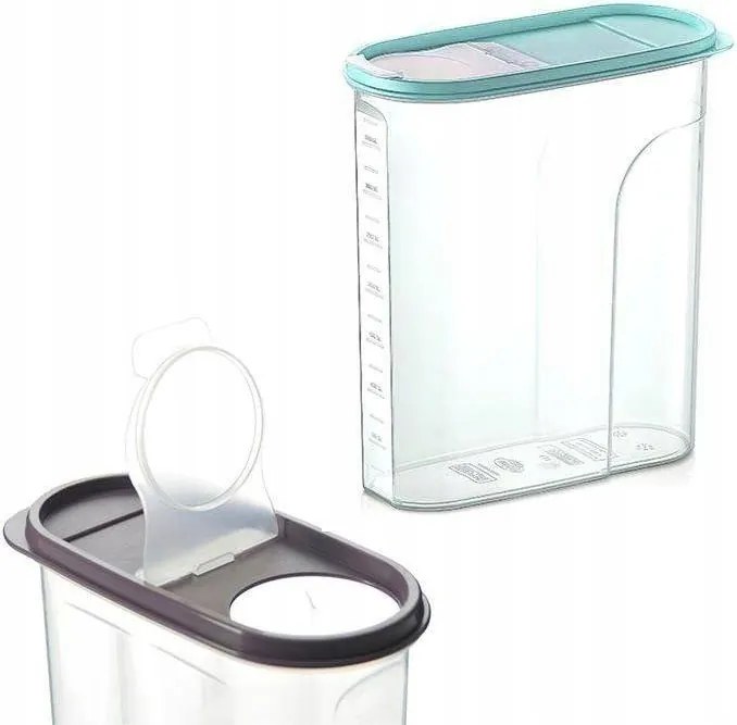 Nagy Tartály Ömlesztett Termékekhez Cukorliszt Adagolóval És Mérőpohárral 4L