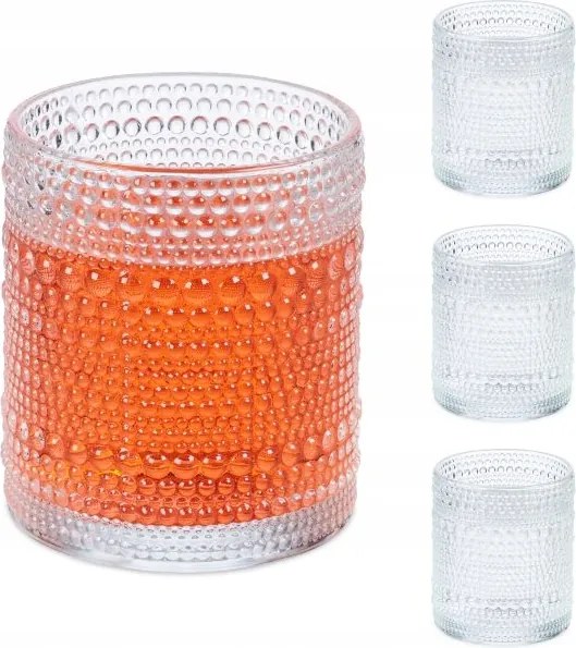 Ivópoharak Drops szett 4 db-os pohár szett Relaxdays