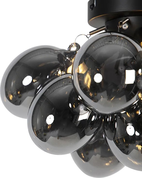 Okos mennyezeti lámpa fekete füstüveggel, 3 izzóval, 3 WiFi G9-es izzóval - Uvas