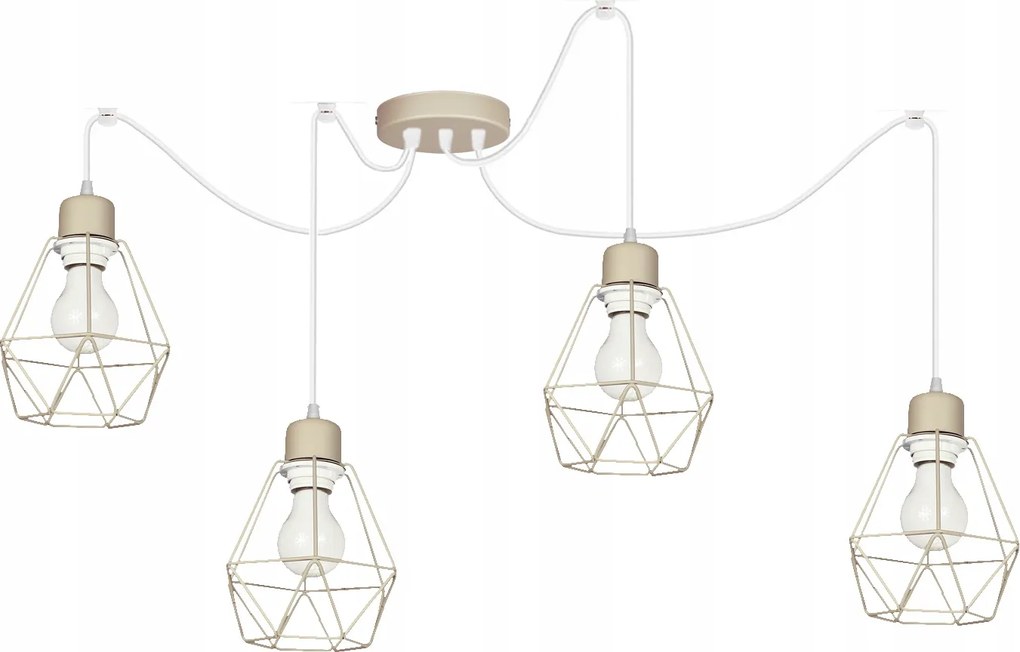 Mennyezeti függőlámpa csillár Pók Diamond Bézs mennyezeti lámpa nappaliba