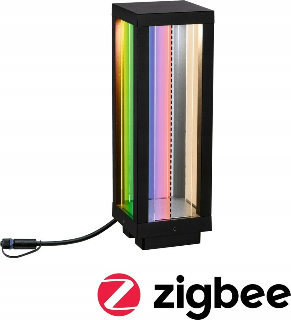 Paulmann Plug &amp; Shine okoslámpa Zigbee Rgbw IP44 2W antracit, magasság 30