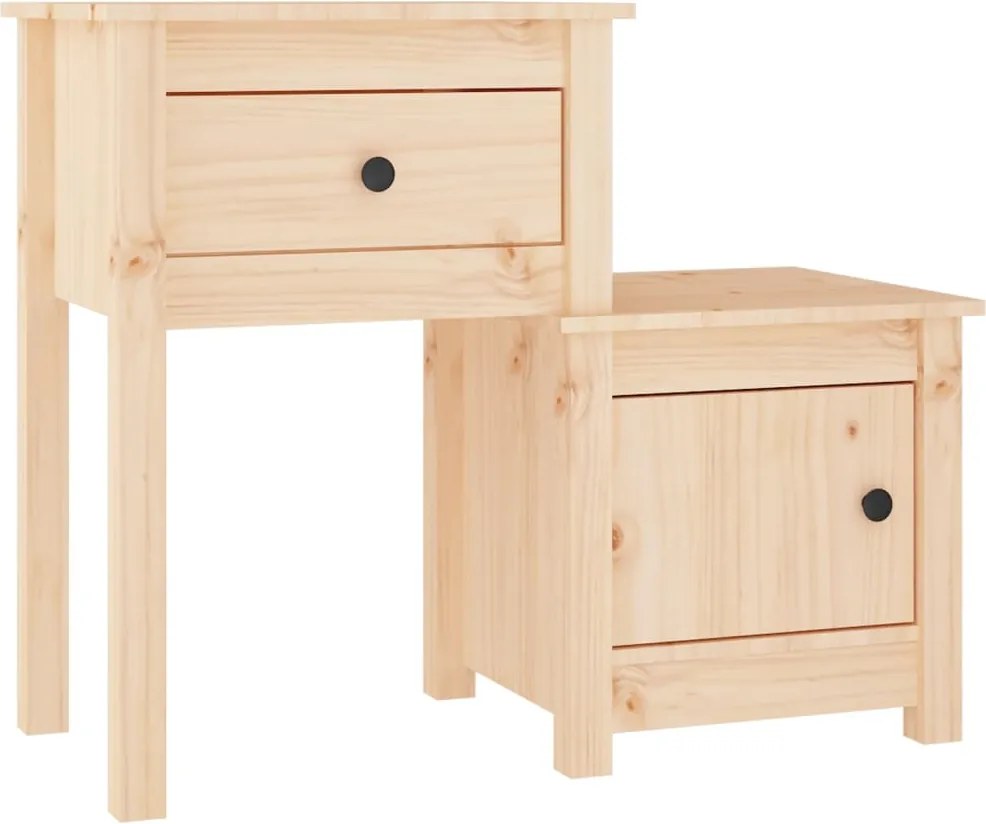 vidaXL tömör fenyőfa éjjeliszekrény 79,5 x 38 x 65,5 cm