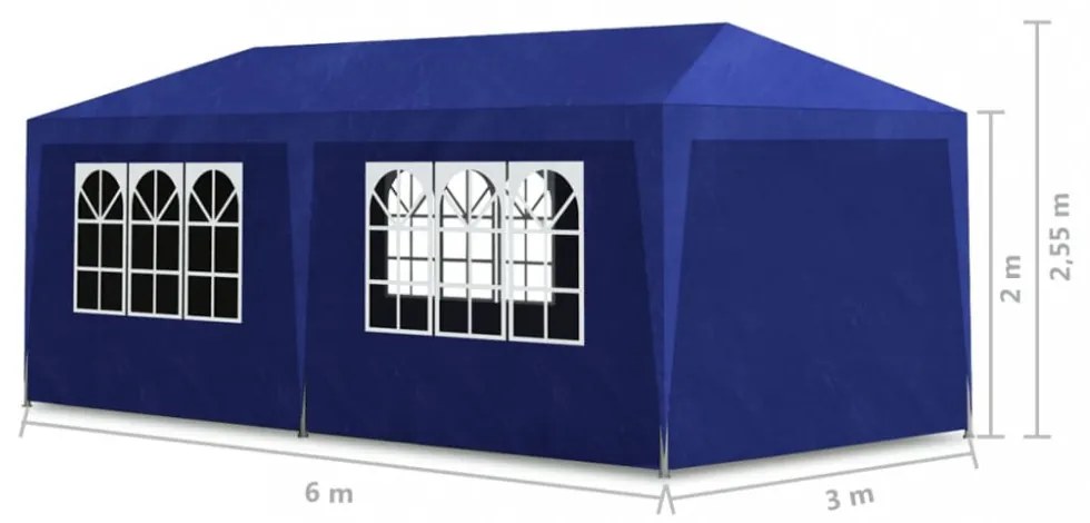 kék partisátor 3 x 6 m