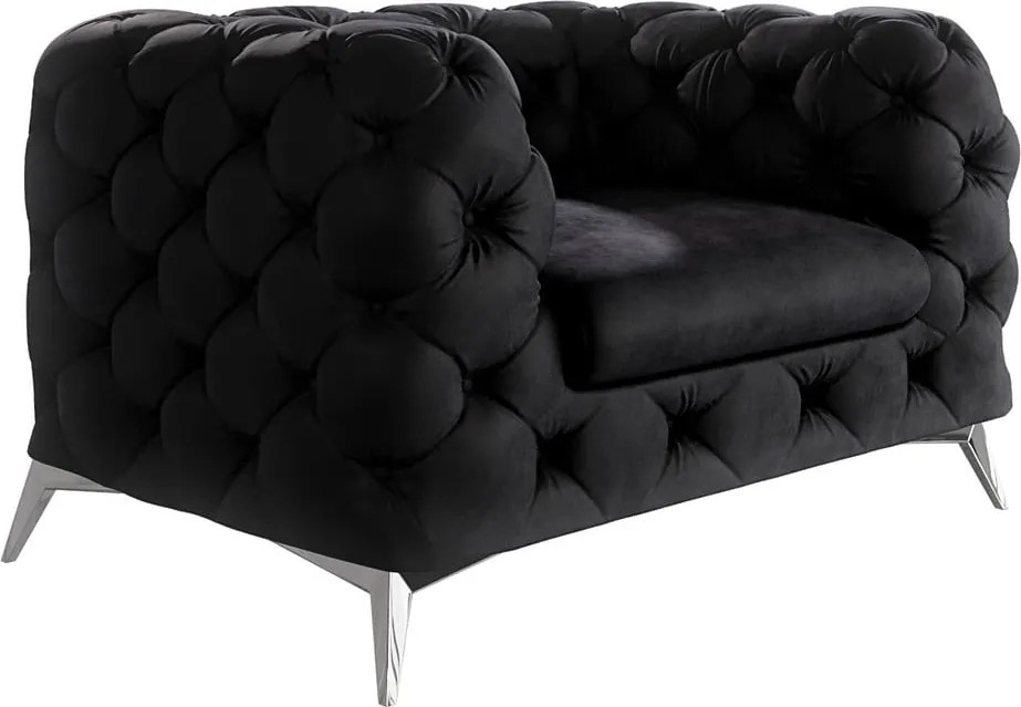 Fekete bársony fotel Chelsea – Ropez