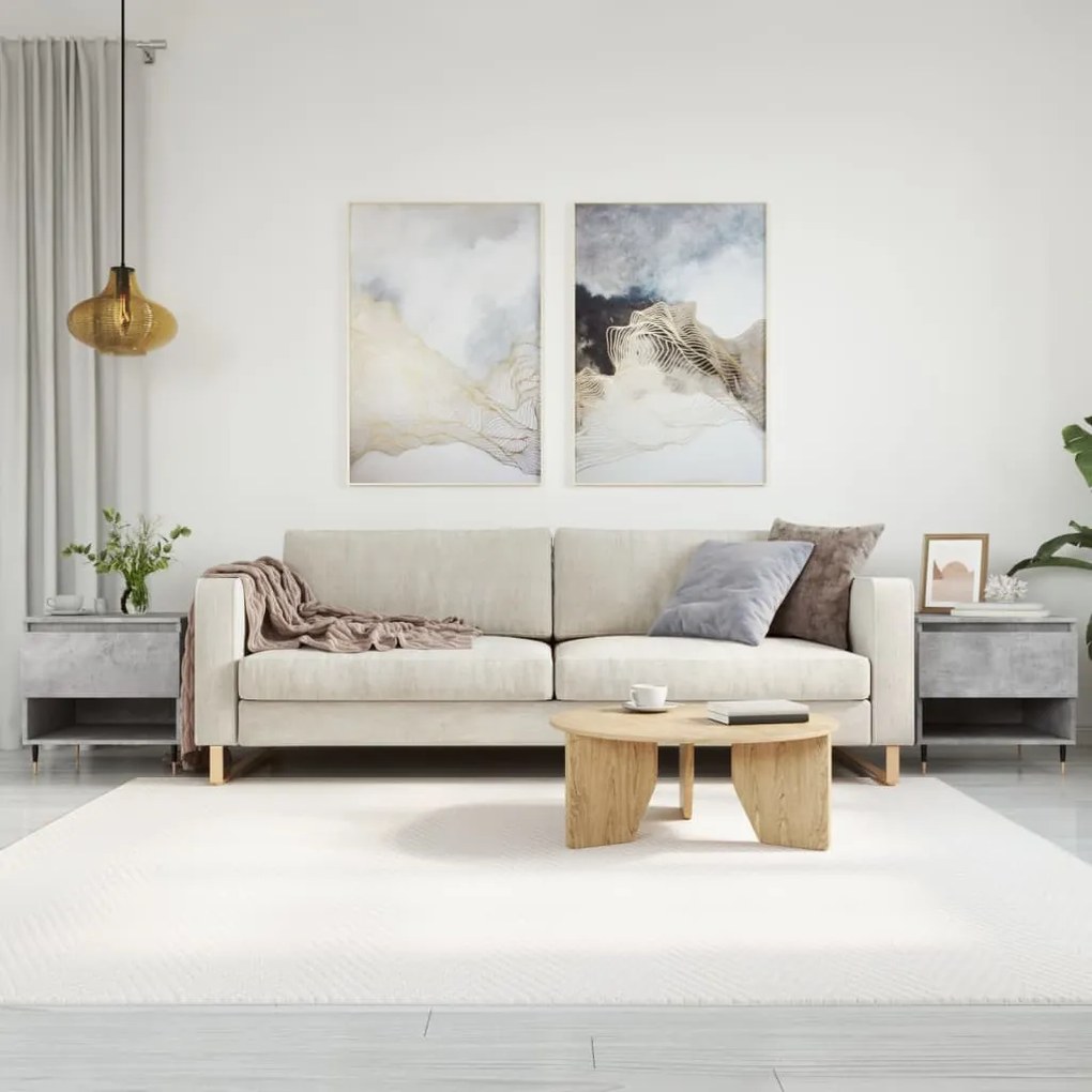 2 db betonszürke szerelt fa dohányzóasztal 50 x 46 x 50 cm