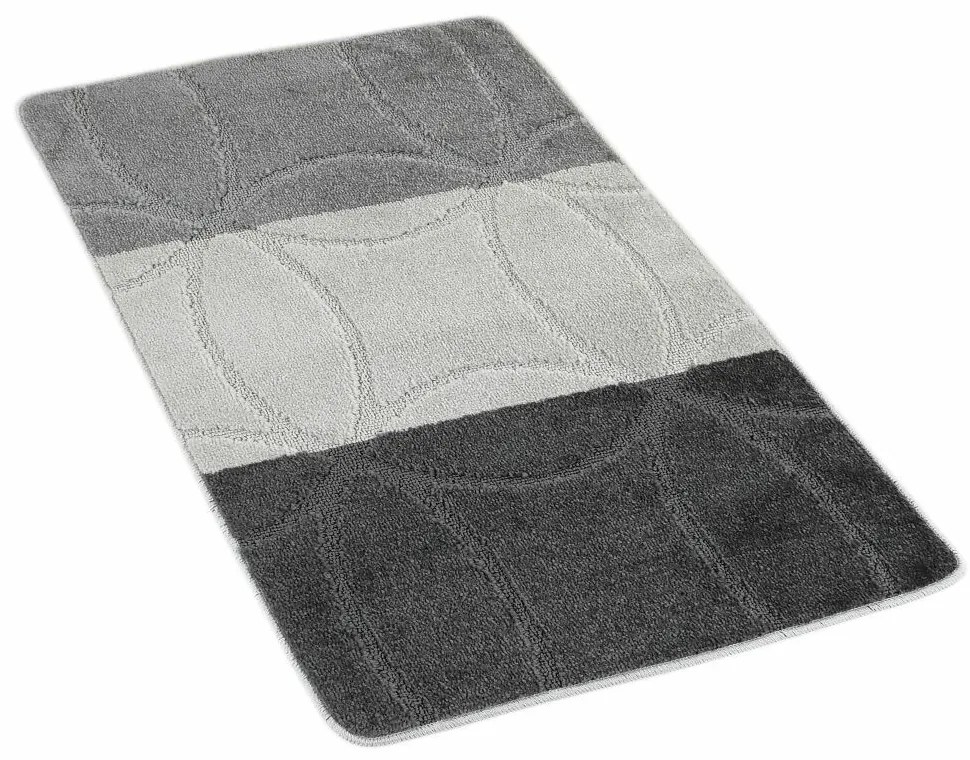 Kvalitex Geometria fürdőszoba szőnyeg szürke, 60 x 100 cm