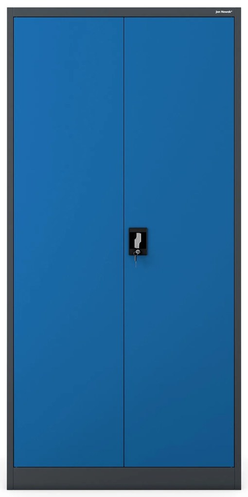 Fém iratszekrény JAN, 900 x 1850 x 400 mm, antracit-kék