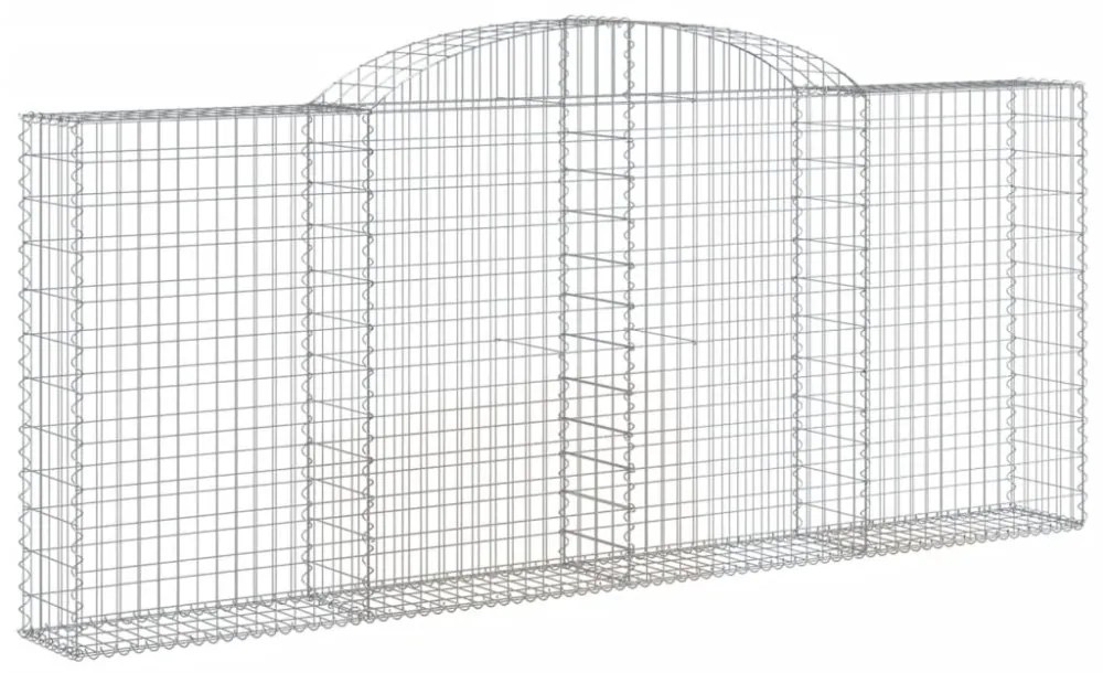 8 db íves horganyzott vas gabion kosár 300x30x120/140 cm