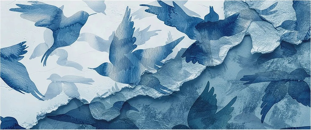 Fotótapéta Flizelin a ház szobájába 3D Dinamikus madarak 250x104 Ragasztó