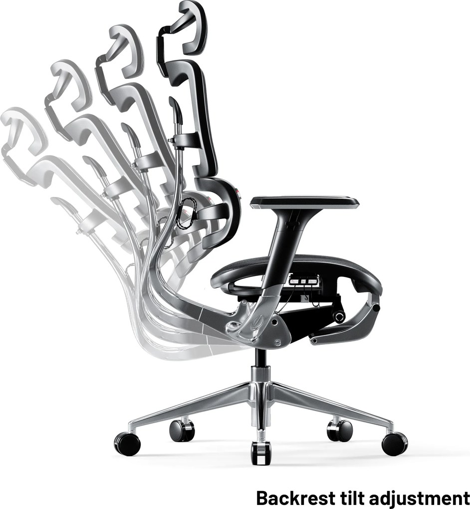 Ergonomikus irodai szék lábtartóval Normal Size, fekete: Diablo V-Master