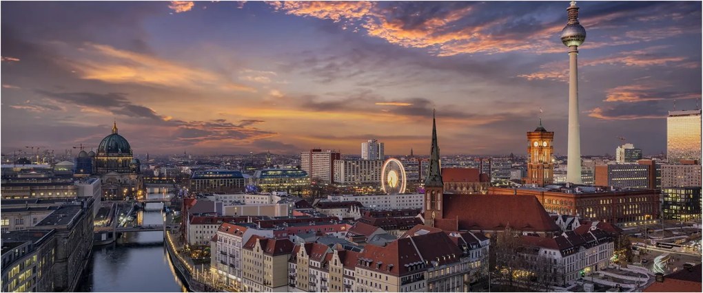 Kép - Naplemente Berlin felett (120x50 cm)