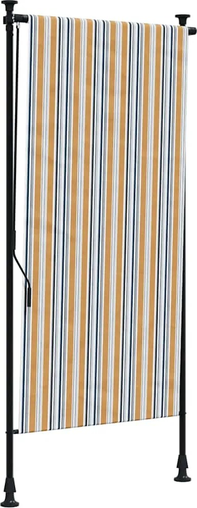 vidaXL sárga és fehér szövet és acél kültéri roló 100 x 270 cm