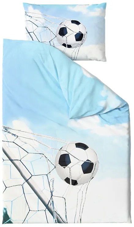 3D pamut ágynemű FOOTBALL ZONE, kék Ágyneműhuzat mérete: 70 x 90 cm | 140 x 200 cm