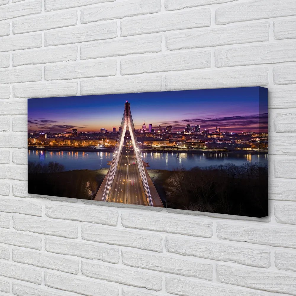 Canvas képek Varsó panoráma folyó híd 100x50 cm