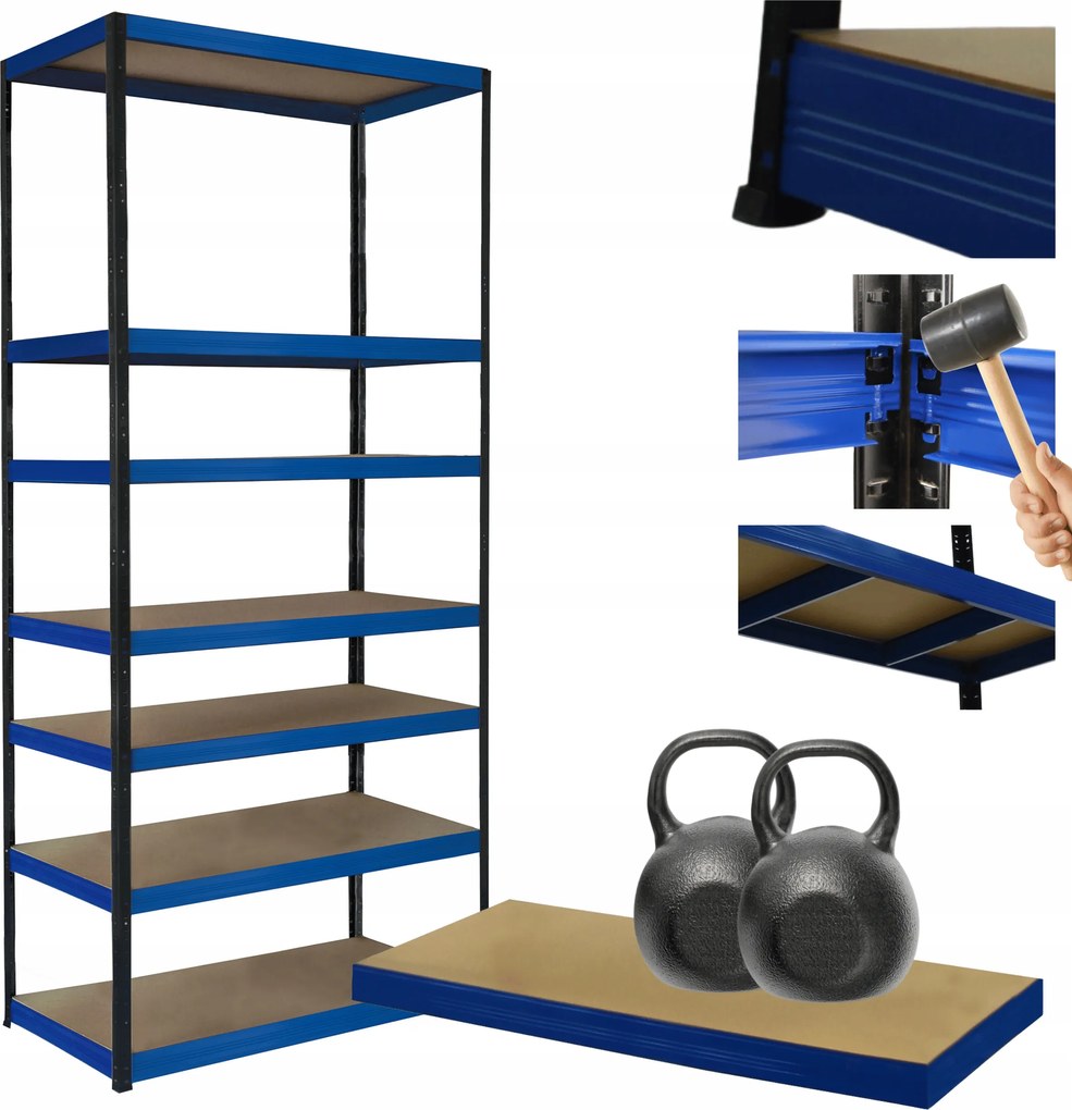 Tárolószekrény fém állvány Helios 270x120x40cm 7Px275kg Tartós Magas