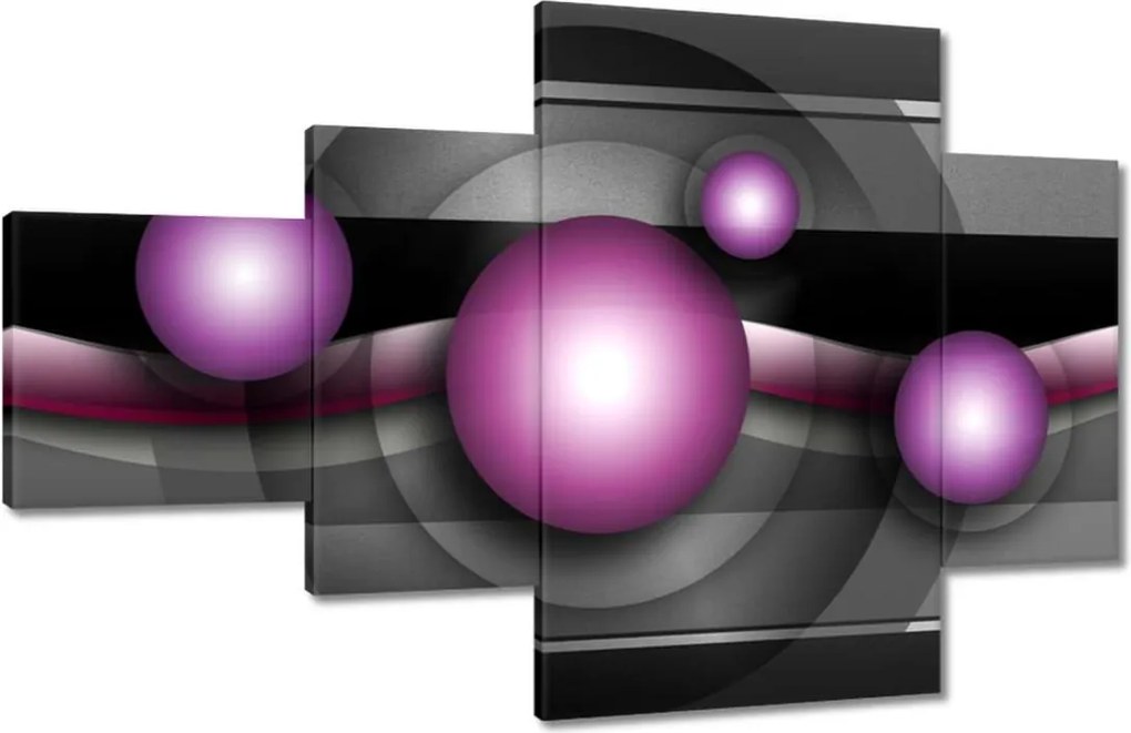 Festmények 130x80 Lila gömbök Absztrakt