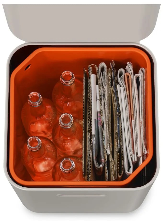 Totem Compact háromrekeszes krémfehér szelektív szemetes, 40 l - Joseph Joseph