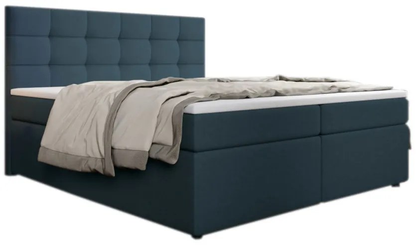 SALMA kárpitozott boxspring ágy + topper, 160x200, inari 87