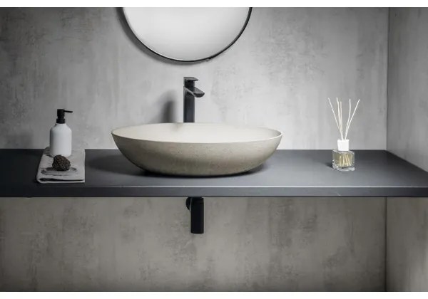 Sapho - Pultlapra ültethető mosdó FORMIGO 60x40 cm beton/bézs